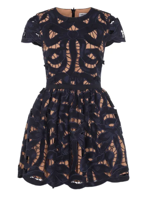 Self-Portrait embroidered mini dress Blue PF25013SBL
