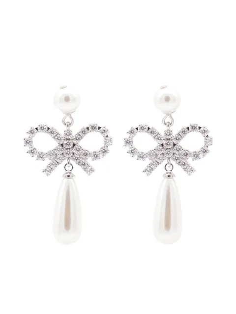 Self-Portrait Bow Droplet earrings Silver PF25614EP