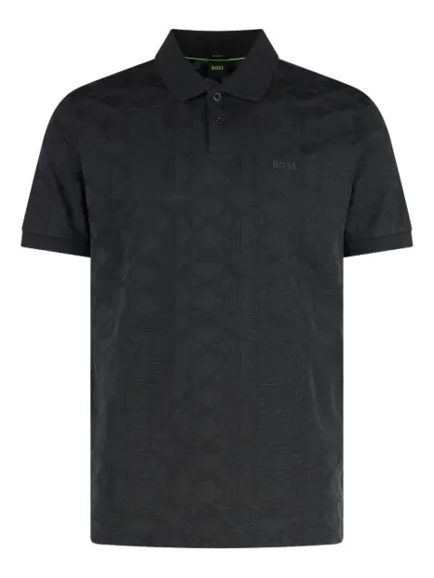 BOSS patterned-jacquard polo shirt Black 50538191