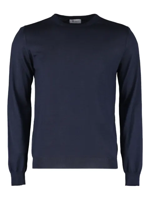 THE (Alphabet) crew-neck cashmere jumper Blue TCGRU3135CASHSILK