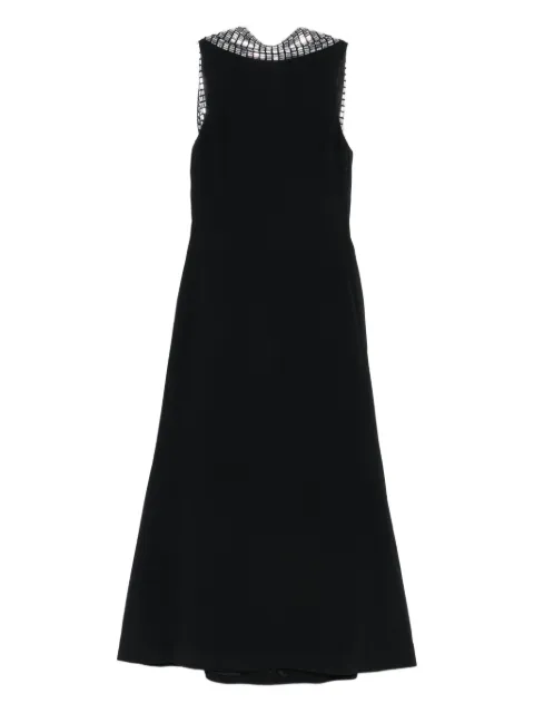 David Koma embellished-collar sleeveless midi dress Black PF25DK73D