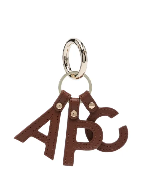 A.P.C. logo-lettering keyring Brown PXAWVF63656