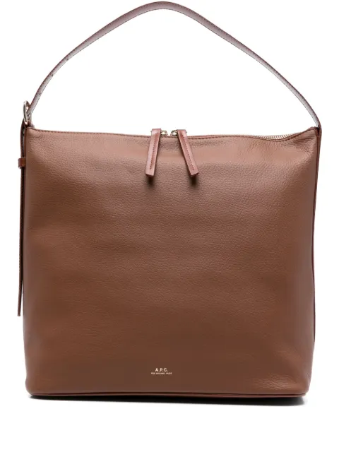 A.P.C. Vera grained leather shoulder bag Brown PXCBLF61902