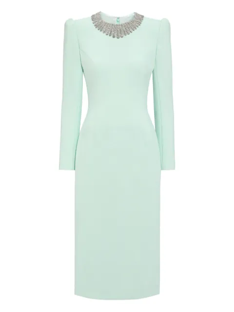Jenny Packham Cora long-sleeve midi dress Green JPEX272