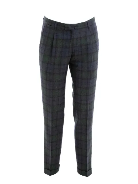 Briglia 1949 pleated plaid trousers Grey BG07S423112
