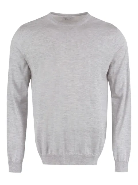 THE (Alphabet) fine knit crew-neck sweater Grey TCGRU3135CASHSILK