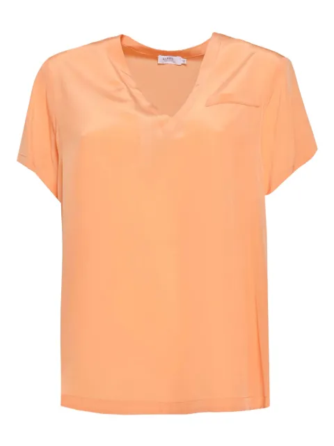 Barba V-neck short-sleeved blouse Orange 80360000742008U0005