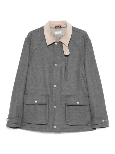 Brunello Cucinelli contrast-collar jacket Grey MY4416382CTD29