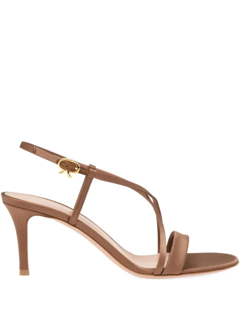 Gianvito Rossi satin heeled sandals Brown G3267470RICCRE