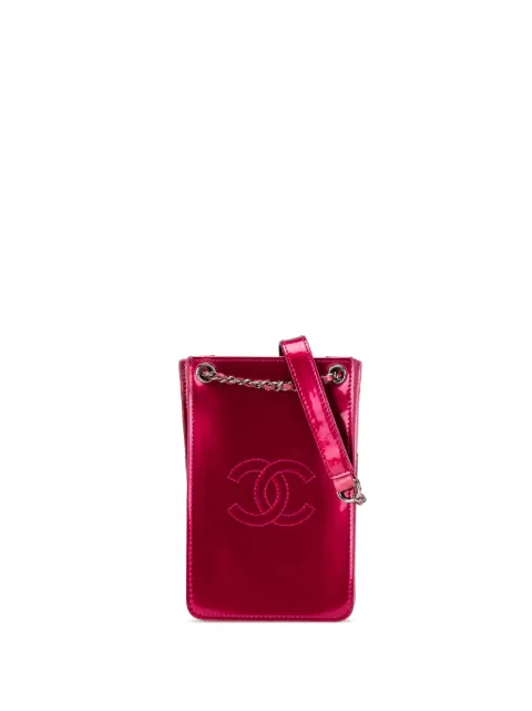 CHANEL Pre-Owned 2014 CC Patent Phone Holder crossbody bag Pink 7MW4VEG12SM7GB5U