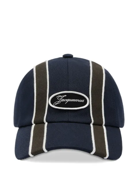 Jacquemus La Casquette Aero striped logo-patch cap Blue ACU00781AW00092