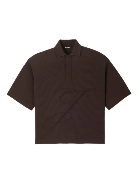 Jacquemus logo-detailing polo shirt Brown POM00602AK00263