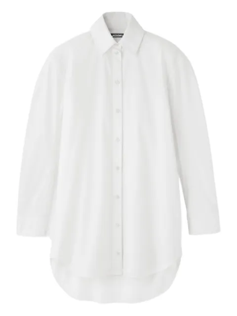 Jacquemus The Ovalo button-down shirt dress White DRW00686AW00648