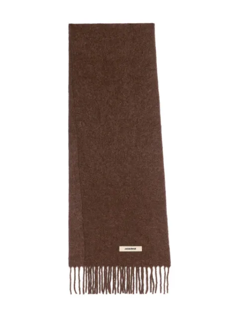 Jacquemus logo-patch scarf Brown ACU00572BOT4032