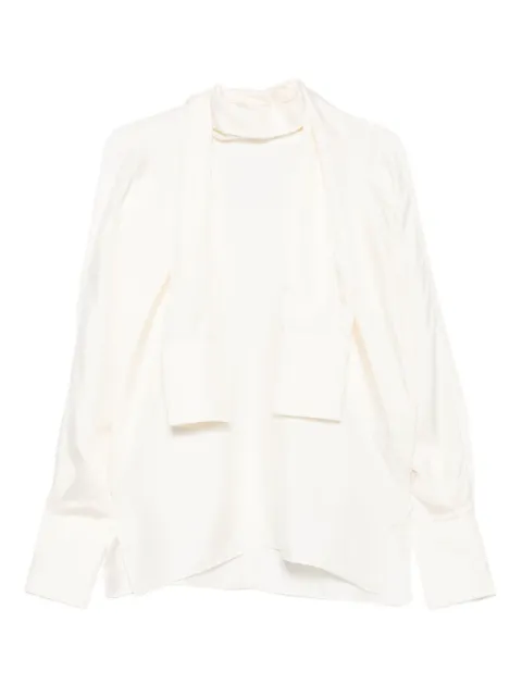 Róhe scarf-detail long-sleeved blouse White 41720091