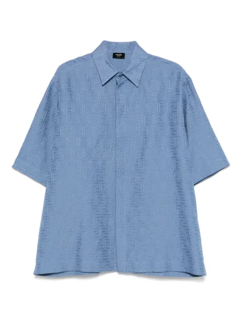 FENDI linen blend shirt Blue FS1317AU6Y