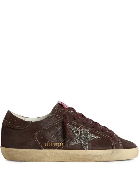 Golden Goose Super Star glitter-star embellished sneakers Brown GWF00101F007559
