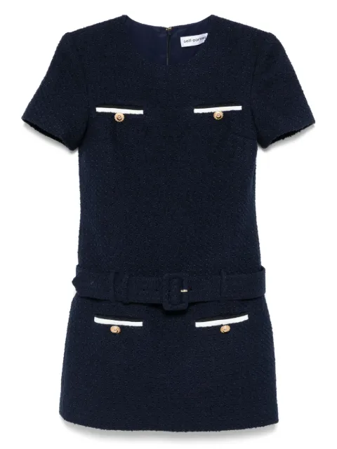 Self-Portrait bouclé mini dress Blue PF25034SBL
