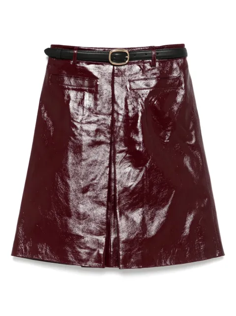 Self-Portrait leather skirt Red PF25091SKBU