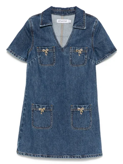 Self-Portrait denim mini dress Blue PF25812SBL