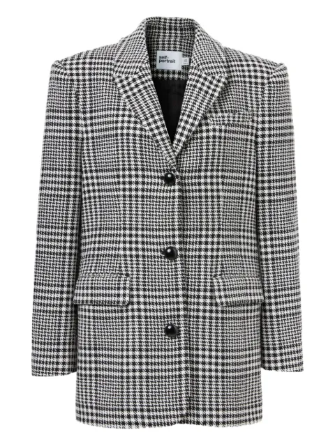 Self-Portrait houndstooth blazer Black PF25104JA