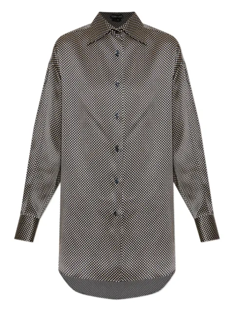 TOM FORD polka dot long-sleeve shirt Black CA3211FAP236