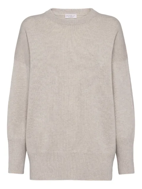 Brunello Cucinelli Monili-chain cashmere sweater Neutrals M12707300C9731