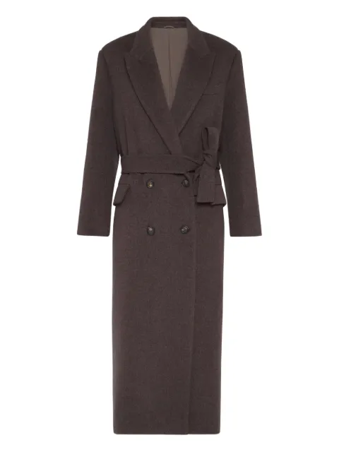 Brunello Cucinelli double-breasted belted coat Brown MD5329893C017