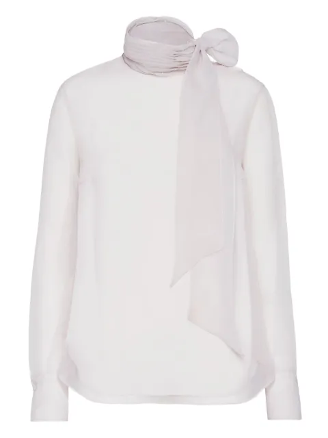 Brunello Cucinelli pussybow silk blouse Neutrals MF940ED814C8553
