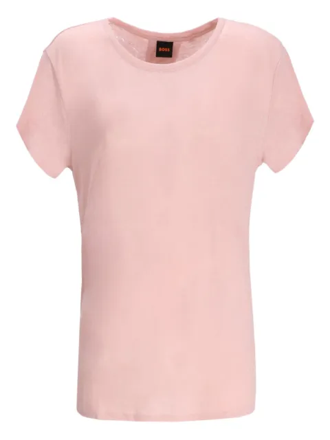 BOSS linen T-shirt Pink 50540431