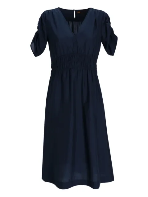 BOSS puff-sleeve midi dress Blue 50511805