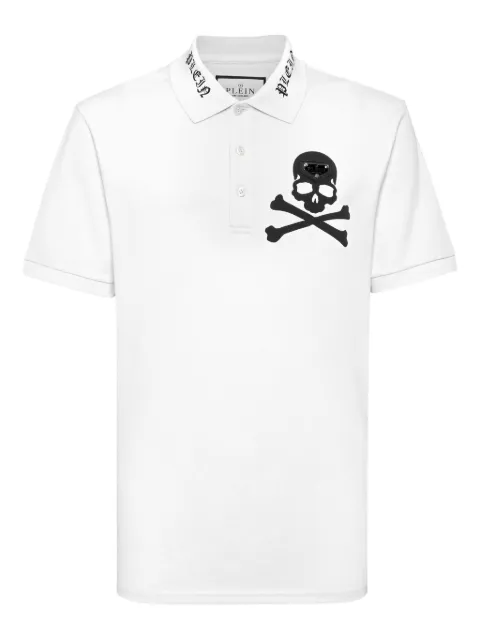 Philipp Plein Skull & Bones polo shirt White UAECMTK8779PTE179N
