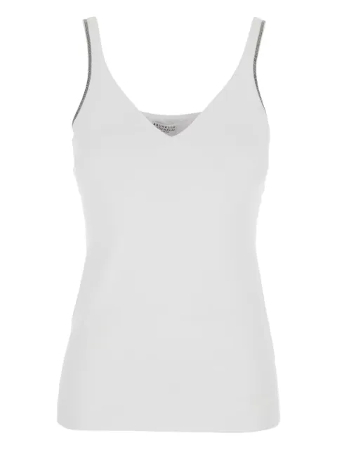Brunello Cucinelli V-neck tank top White MPT18BA702C159