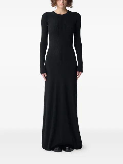 Ann Demeulemeester Eva open-back ribbed maxi dress Black B0010259FA049