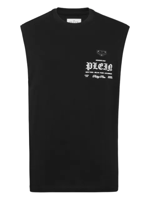 Philipp Plein round-neck sleeveless T-shirt Black UAECMTK8777PJY002N