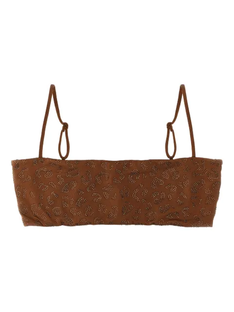 MC2 Saint Barth Athena rhinestone-leopard bikini top Brown ATHENASHINYSTRASSLEOPARD18