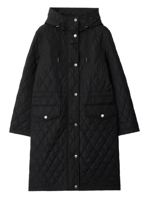 Burberry quilted nylon hooded coat Black 8110325