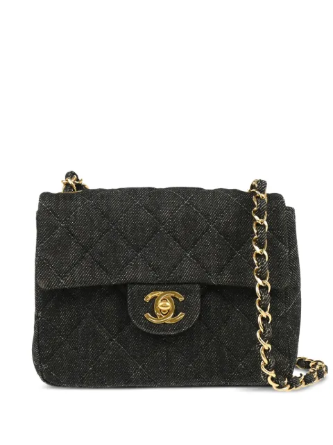 CHANEL Pre-Owned 1998 mini Classic Square Flap shoulder bag Black 5663033