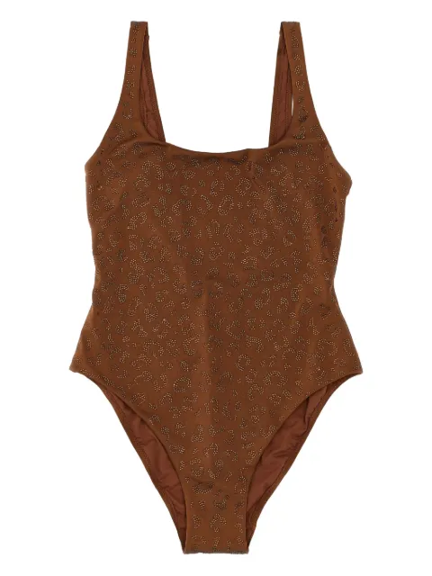 MC2 Saint Barth Lora rhinestone-leopard swimsuit Brown LORASHINYSTRASSLEOPARD18