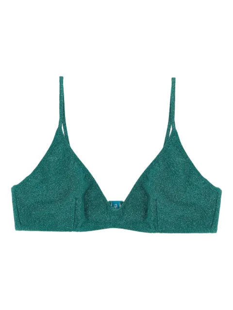 MC2 Saint Barth Paloma lurex triangle bikini top Green PALOMALUREX59
