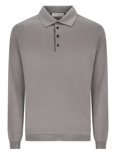 GOES BOTANICAL button long-sleeve polo shirt Grey 134