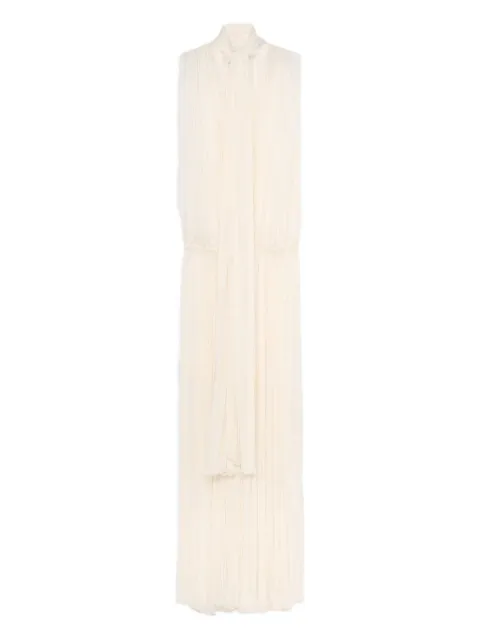 Blumarine pleated sleeveless maxi dress Neutrals P544A300A