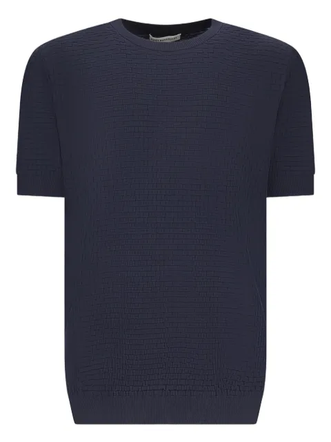 GOES BOTANICAL woven-knit T-shirt Blue 121