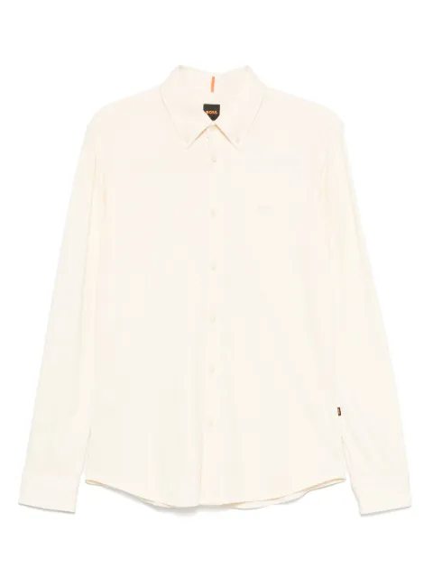 BOSS logo-embroidered cotton shirt Yellow 50543089