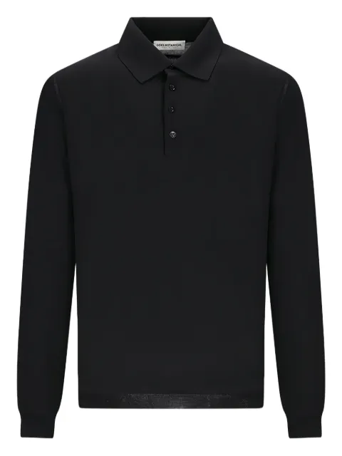 GOES BOTANICAL buttoned long-sleeve polo shirt Black 134