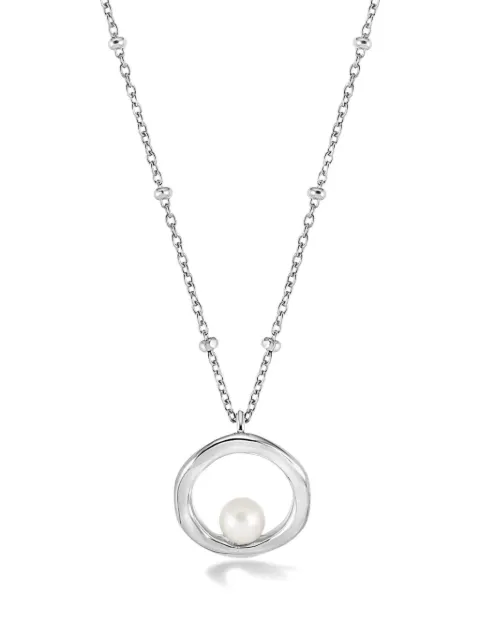DOWER AND HALL open-circle pearl necklace Silver LUP9SWP18