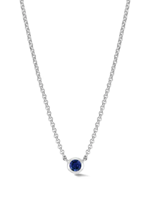 DOWER AND HALL round-dewdop sapphire pendant necklace Silver TWP4SBSAPP18