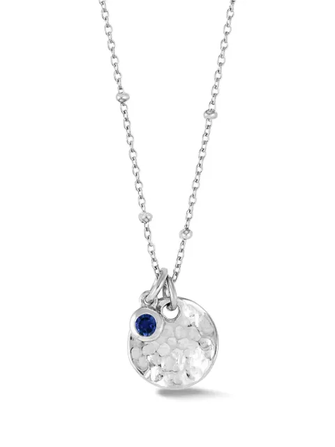 DOWER AND HALL hammered disc sapphire necklace Silver TWP20SBSAPP18