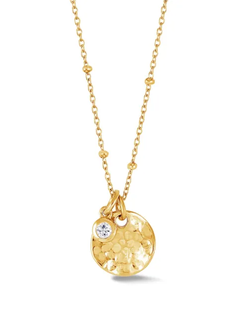 DOWER AND HALL hammered disc sapphire necklace Gold TWP20VWSAPP18