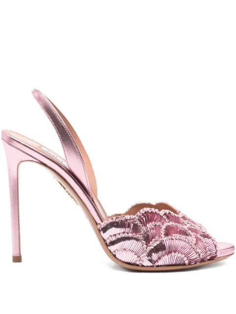 Aquazzura 100mm embroidered sandals Pink CSOHIGS0ENM